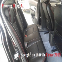 Bọc ghế da thật cn Chevrolet Cruze 2015 | Bọc ghế da màu đen chỉ đỏ